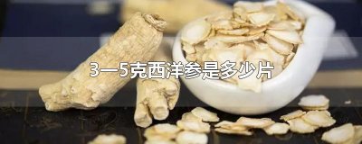 ​3一5克西洋参是多少片