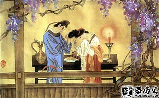 陆游与唐婉画像