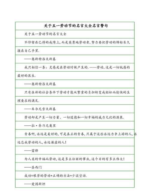 劳动节的名人名言有哪些