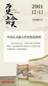 ​历史上的今天——中国正式加入世界贸易组织