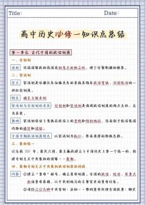 高中历史必修一速成指南|3大主线+必背知识点全梳理