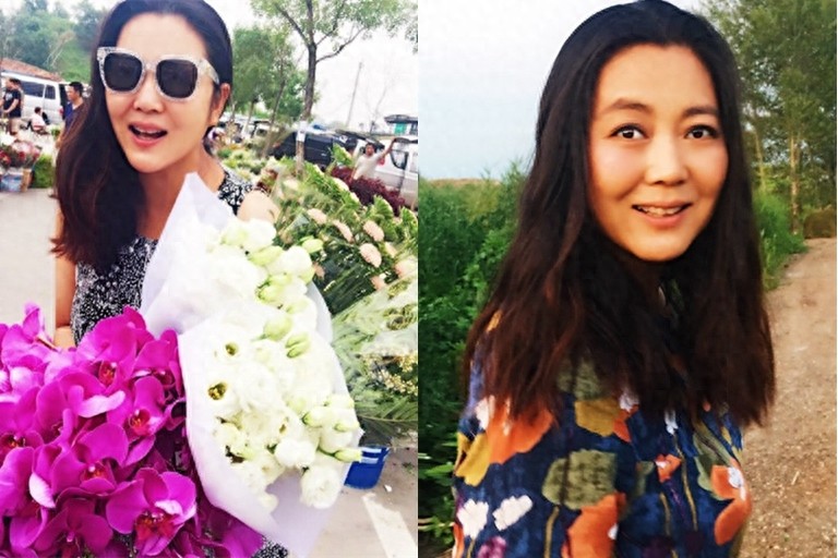 王茜华全家近照,素颜白皙水嫩,和丈夫恩爱让人赞,儿子像李晨