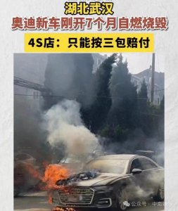 ​湖北武汉奥迪新车仅开7个月自燃！4S店回应引发热议